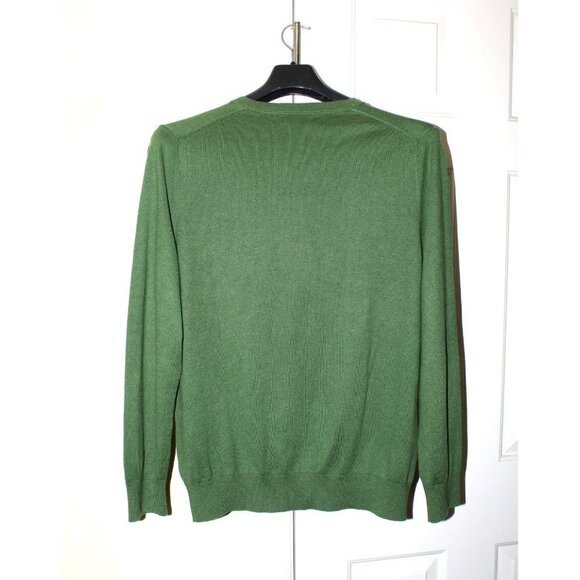 Banana Republic Silk & Cashmere Luxury Blend Men Green Sweater V Neck Size L - Picture 5 of 9